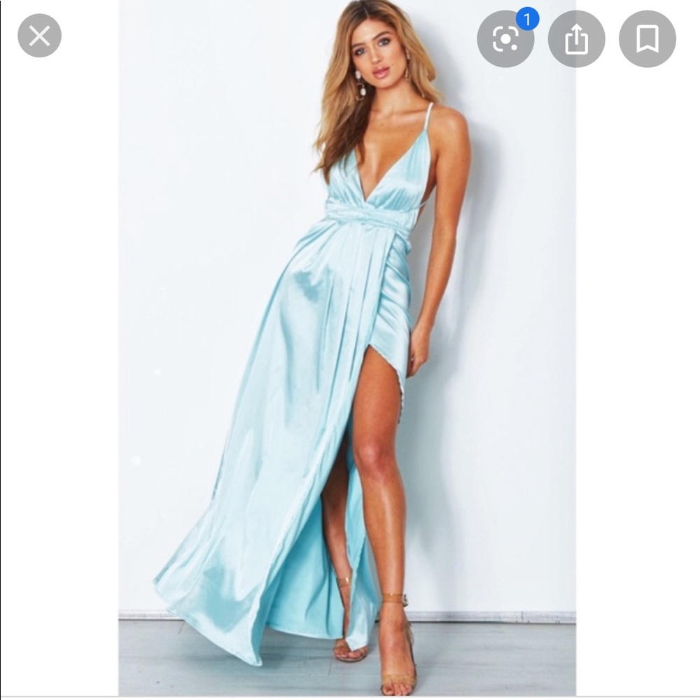 WhiteFox Boutique Akela misty blue formal dress
